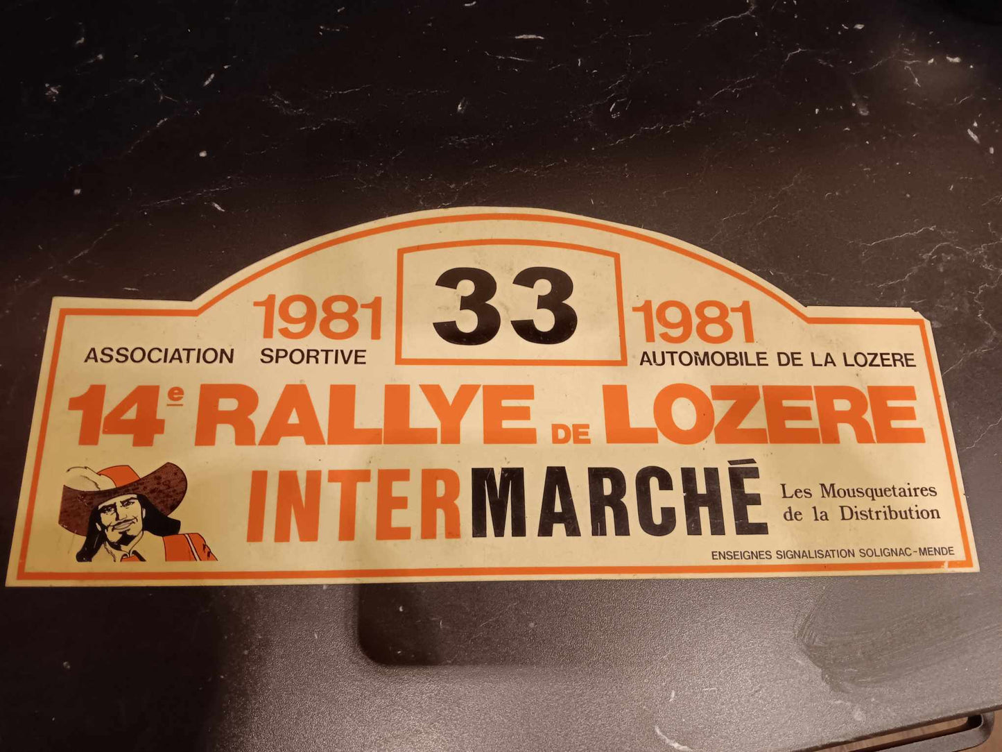 Plaque 14eme Rallye de Lozère 1981