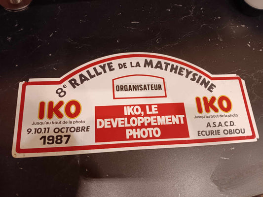 Plaque 8eme Rallye de la Matheysine 1987