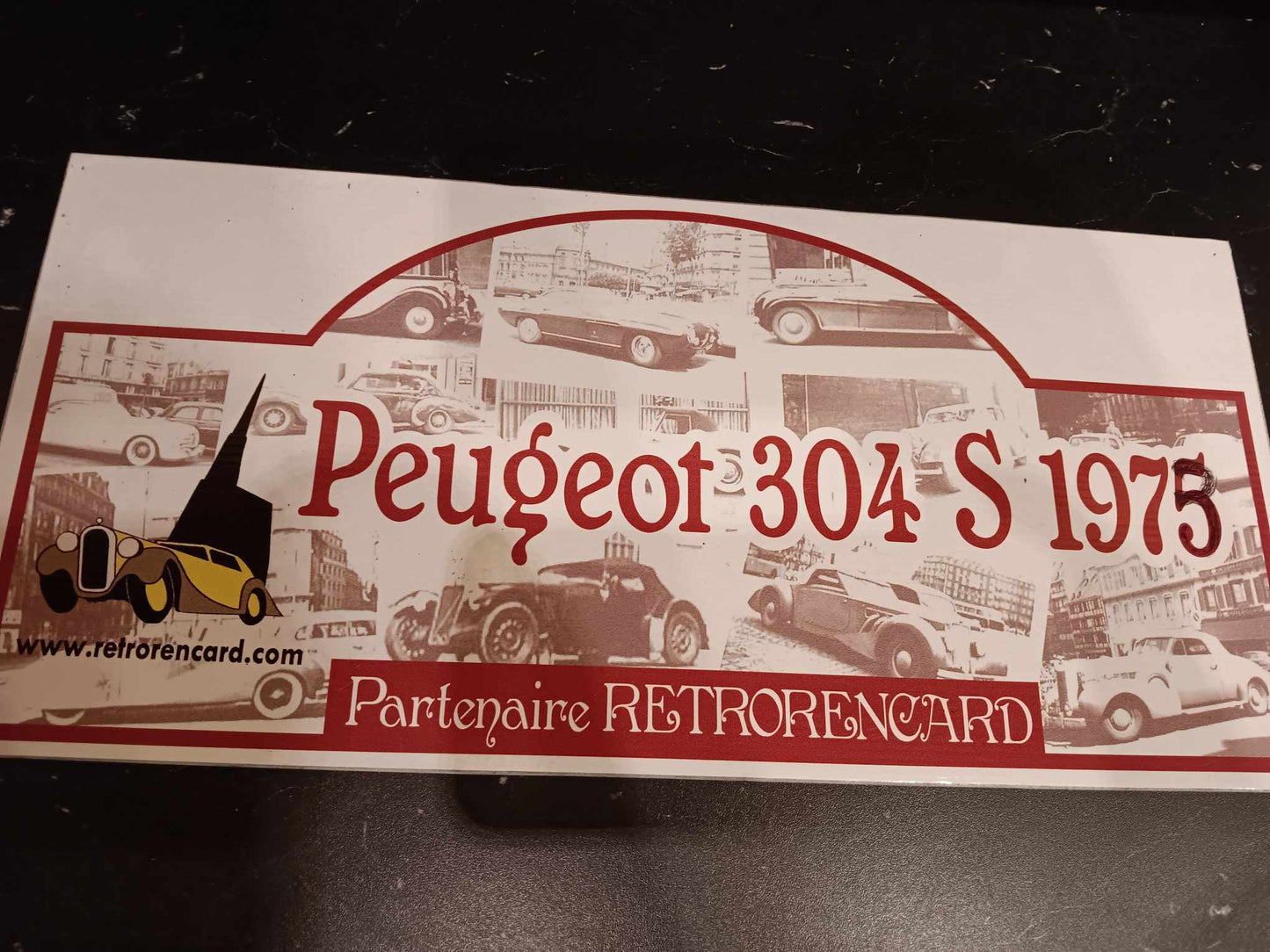 Plaque Peugeot 304 S 1975 Retrorencard