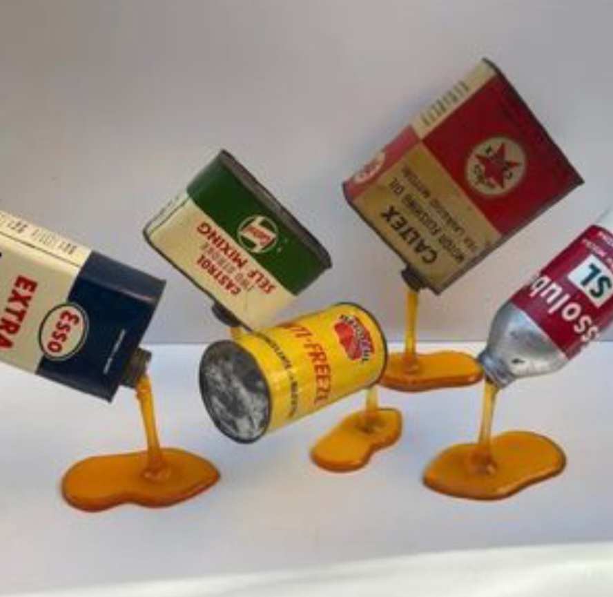 Support déco bidon ancien vintage