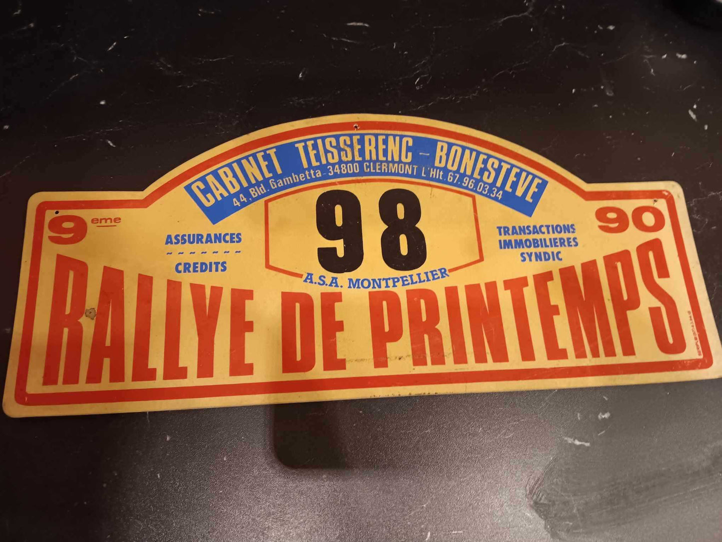 Plaque 9eme Rallye de Printemps 1990