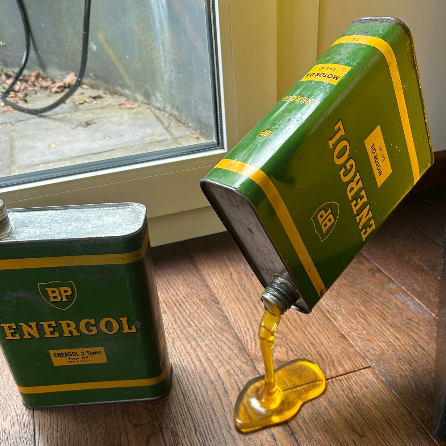 Support déco bidon ancien vintage